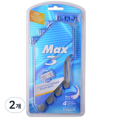 드위트리 MAX 3단 일회용 면도기 블루, 2개, 4개입