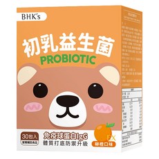 BHK's 兒童 初乳益生菌粉EX, 含免疫球蛋白IgG, 柳橙口味, 30包入, 2g, 30條, 1盒