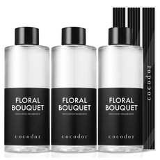 코코도르 디퓨저 리필액 + 리드스틱 5P, 장미꽃다발, 200ml, 3개 플로랄부케, 200ml, 3개
