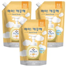 LION 獅王 趣淨 洗手慕斯補充包 痱子粉香, 600ml, 3包
