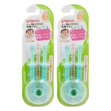 pigeon 貝親 第三階段學習牙刷 12個月以上, 綠色, 2入, 2組