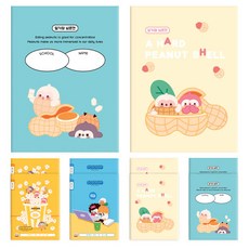 다다 피넛패밀리 일기장 넓은칸 슬림초등노트 2종 x 5p 세트, 혼합색상, 1개 혼합색상, 1세트
