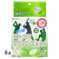 novopin 假牙清潔錠 綠茶, 12顆, 6盒