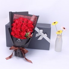 18朵香皂花，紅色香皂花束, 玫瑰紅, 1組