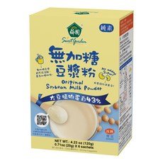 薌園 無加糖豆漿粉，含有高達43%的植物性蛋白質，非基因改造黃豆, 120g, 1盒