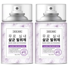 무로 실내 에어컨 살균 탈취제 화이트 머스크향, 155g, 2개