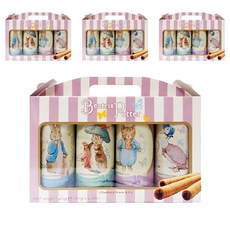 PETER RABBIT 比得兔 綜合捲心酥禮盒 4入組, 巧克力口味+卡布奇諾口味+淇淋巧酥口味+香草口味, 4組