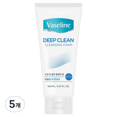 애경바세린 딥클린 클렌징 폼, 5개, 150ml