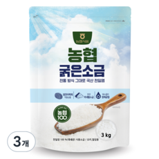농협식품 천일염 굵은소금, 3kg, 3개