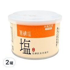 TAIYEN 台塩生技 健康無碘鹽, 低碘飲食者適用, 300g, 2罐