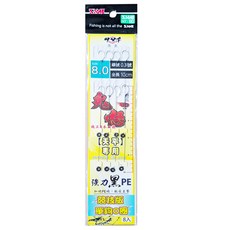 莎美SAME 鬼怒蝦系付雙鈎 O圈付 PE線 8.0 8入組, 8入, 1組