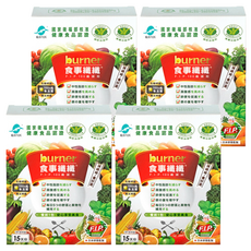 funcare 船井生醫 burner 倍熱 食事纖纖 F.I.P100 纖維粉, 改善腸胃功能, 調節血脂, 15天份, 15包, 7g, 4盒