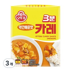 오뚜기 3분 카레 약간매운맛, 200g, 3개 200g, 3개