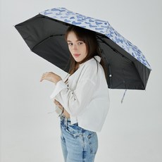 풋온 하트 패턴 3단 자동 우산 양산