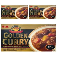 S&B GOLDEN CURRY 金牌咖哩塊 辣味, 220g, 3盒