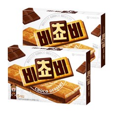 ORION 好麗友 BICHOBI厚巧克力夾心餅乾 5包入, 2盒, 125g