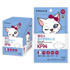 웰킵스 황사방역마스크 KF94 중형, 1개입, 25개, 백색 25개입, 1개, 백색