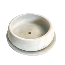 大圓缽水泥盆, 外口徑15cm, 內口徑13.5cm, 高5.5cm, 外口徑15 x 內口徑13.5 x 高5.5cm, 水泥灰, 1個