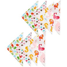 JOY MULTI 女童印花棉質三角圍巾圍兜 8入