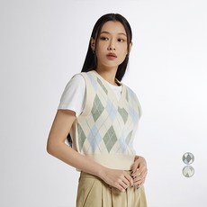 SPAO 【24年新】SPAO 女款菱形紋針織背心 SPKVE12G61