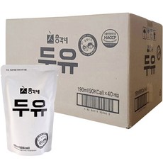 총각네 검은콩 두유, 40개, 190ml