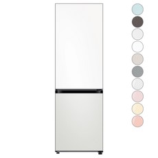 [색상선택형] 삼성전자 비스포크 2도어 냉장고 333L 방문설치, 새틴 화이트 + 코타 화이트,