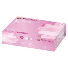 MEDIHAND 美恆 NBR珠光手套，100支/盒，XS/S/M，指尖防滑，亮面，特殊色, 紫色, 1盒