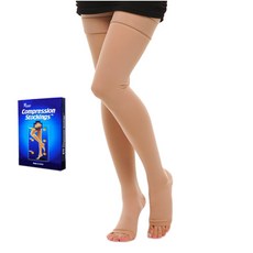 글램모먼트 메디컬 서포트 오픈토 쇼트 의료용 종아리 압박 스타킹 블랙, 1세트, 종아리/무릎형
