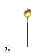 邸家本舖 歐風餐具 304不鏽鋼 茶勺-紅金, 3支