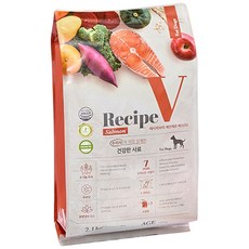 유한양행 레시피브이 세븐제로 강아지 사료, 연어, 2.1kg, 1개 - 펫원강아지모질사료