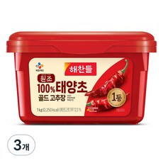 해찬들 태양초 골드 고추장, 1kg, 3개