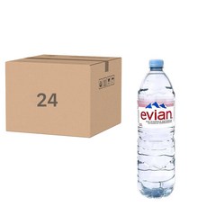 Evian 依雲 法國原裝版天然礦泉水 冰川淬鍊 極致清澈 高山純水 礦物質均衡, 1.5L, 24瓶