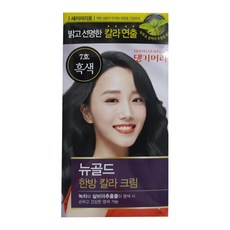 댕기머리 뉴골드 새치머리용 한방 칼라 크림 염색제, 7호 흑색, 1개