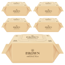 브라운 오리지널 플러스 물티슈 휴대용 캡형, 55g, 20매, 5개