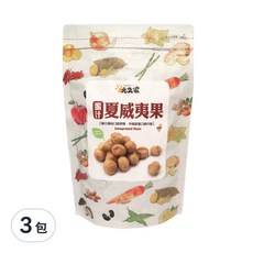 元氣家 烘焙蜜汁夏威夷果, 低溫烘焙保留營養成分, 口感香脆, 無防腐劑, 200g, 3包