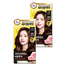 미쟝센 샤이닝 에센스 새치전용 염색제, 4N 짙은갈색, 2개