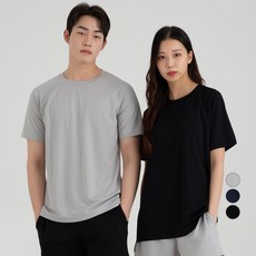 CARET 男女通用涼感循環網眼短袖插肩袖T恤, 黑色