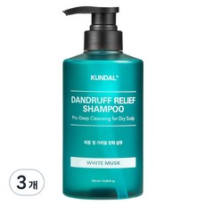 쿤달 프로 클린 비듬샴푸 화이트 머스크향, 3개, 500ml