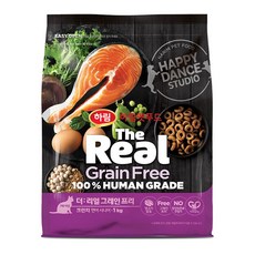 하림펫푸드 더리얼 캣 그레인프리 크런치 연어 시니어 건식사료, 1kg, 1개
