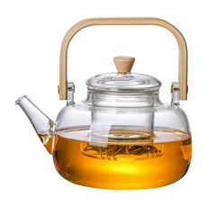高硼矽耐明火提樑玻璃壺 900ml 耐熱玻璃泡茶壺, 1個, 透明