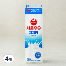 서울우유 저지방 우유, 1L, 4개 1000ml, 8개