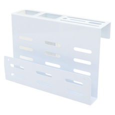 FAmILyLIFE 生活 免打孔不鏽鋼刀具砧板收納架 免釘膠款 A-267-W 27.6 x 10 x 20.3cm 1230g, 簡約白, 1個