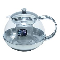 白鐵太極壺 大 1000cc, 玻璃壺身, 金屬手柄, 耐熱材質, 泡茶煮水皆宜, 1個