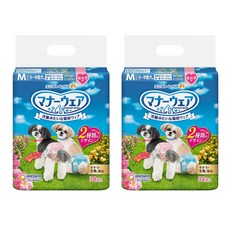 Unicharm Pet 禮貌帶 Mannerwear 女用 M號, 適用於腰圍35-45cm/體重5.0-8.5kg犬隻, 34片入, 中型, 34片, 2包