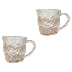 沐慕家居 冰霧玻璃杯, 直徑10cm 高9cm 透明杯 340ml 2入, 透明, 2個