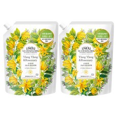 르샤트라1802 보타닉 캐슬 섬유유연제 일랑일랑 로즈마리 리필, 1.5L, 2개