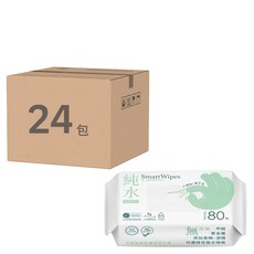 Smart Wipes 豐厚 厚細柔純水濕巾 80抽 24包, 80張