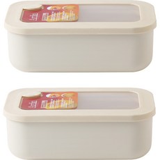 아르딘 시에로 프리미엄 직사각 밀폐용기 플로랄화이트 대 900ml, 단품, 2개