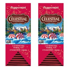 CELESTIAL SEASONINGS 詩尚草本 薄荷茶, 25茶包, 無咖啡因, 1.68g, 25包, 2盒
