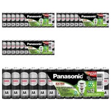 Panasonic 錳乾電池 3號 黑色, 12顆, 4組